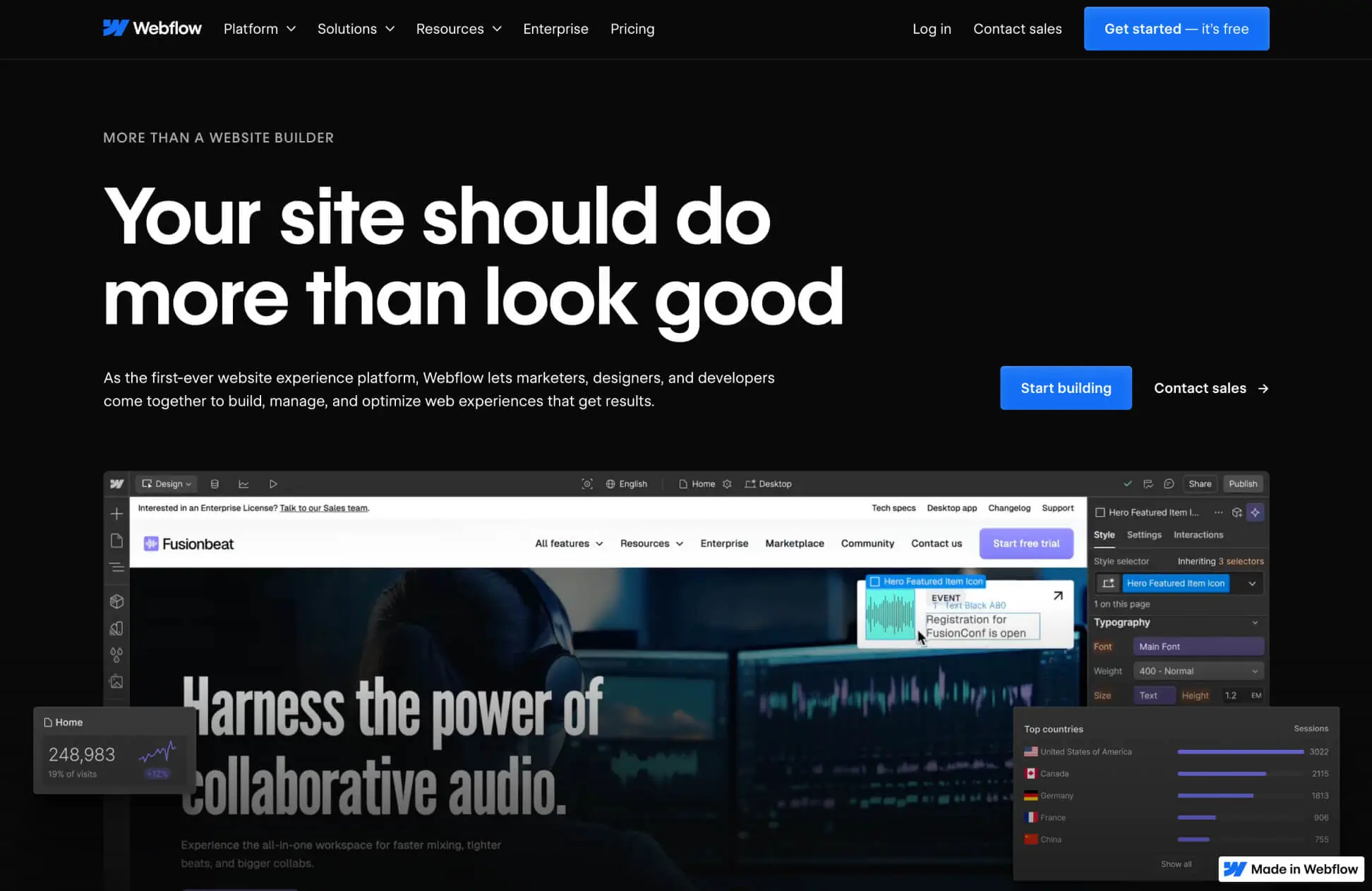 Desktop - Hero section featuring bold text and a clear call to action for a SaaS product.