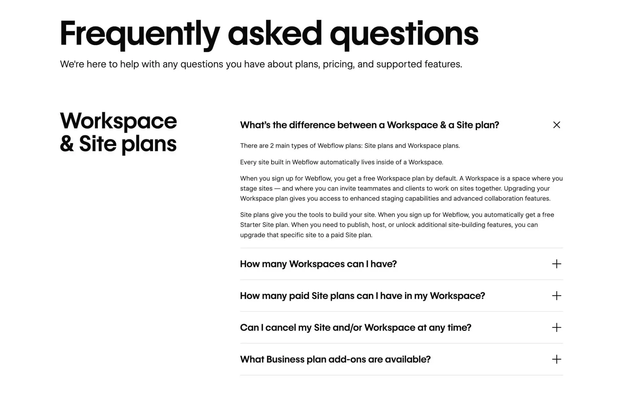 Desktop - Accordion FAQ section with clear layout and smooth interaction for easy answer scanning.